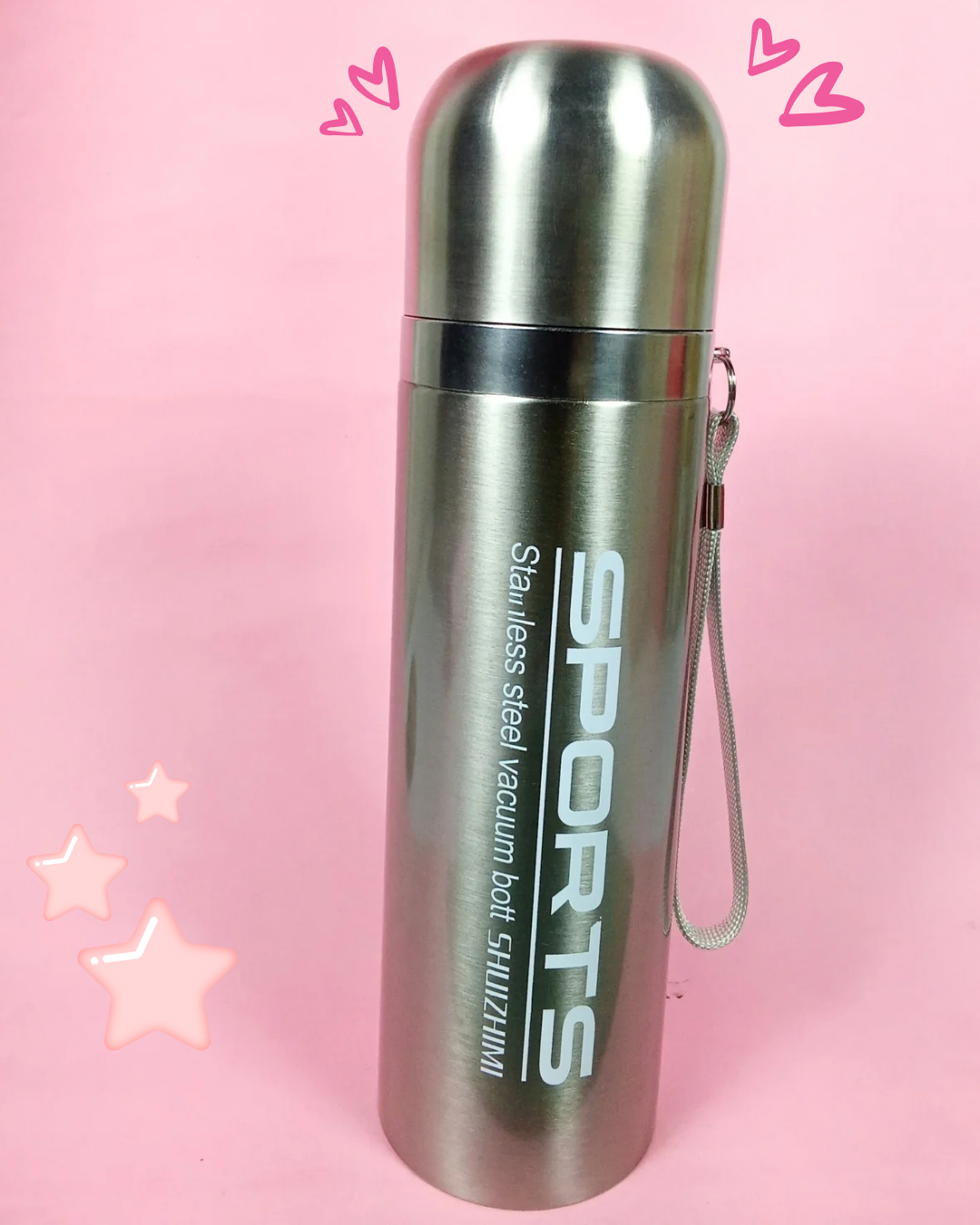 Stainless steel vacuum supports water bottle